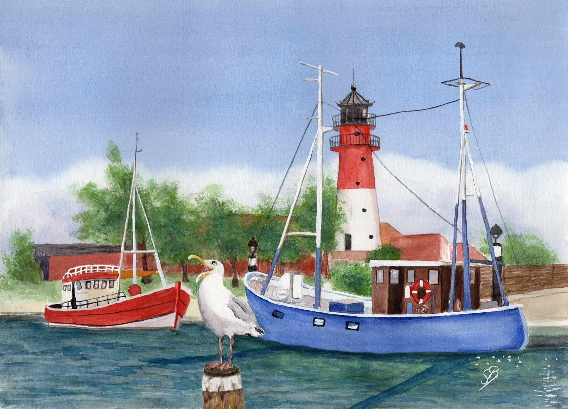 Büsum2 - Leuchtturm Hafen