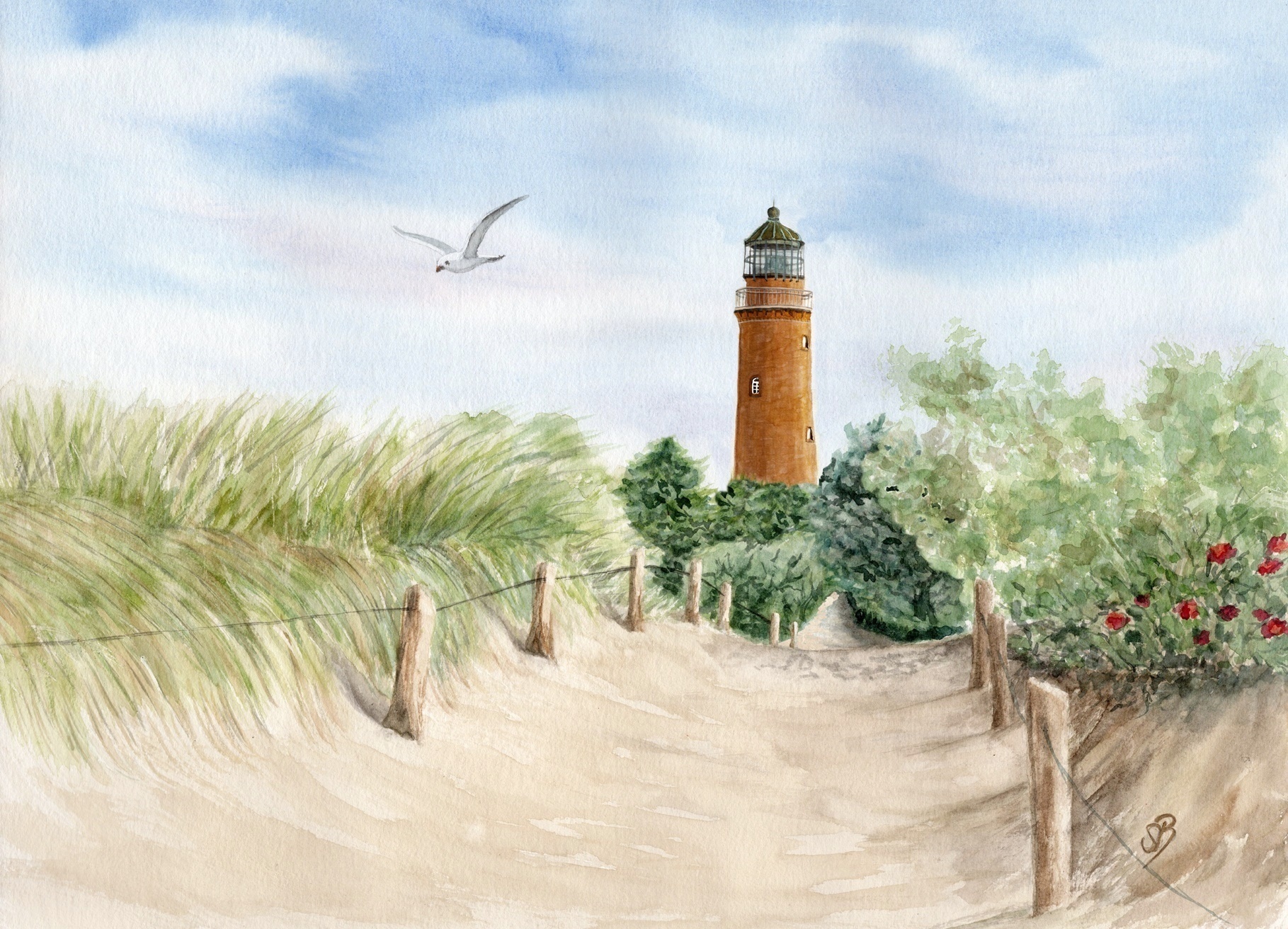 Leuchtturm Darßer Ort mit Weg