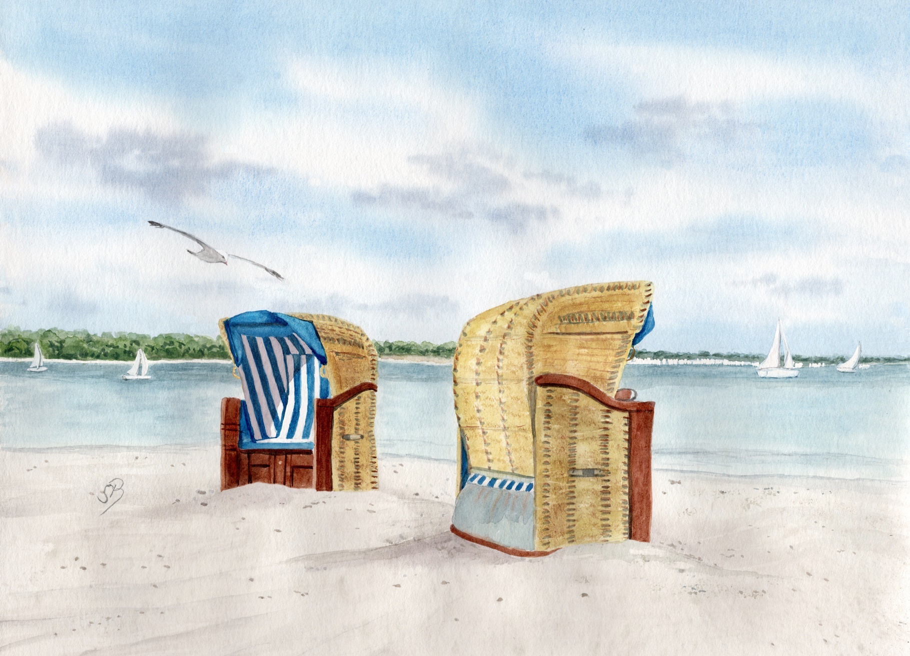 Laboe Strand Strandkorb - LB1