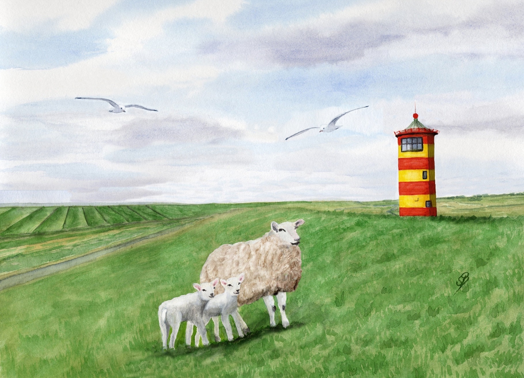 OFL4 - Schafe am Leuchtturm
