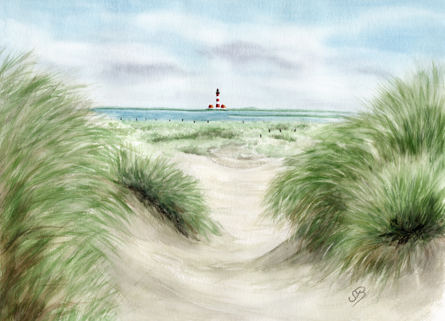 SPO11 - Westerhever Leuchtturm durch  SPO Strand Düne
