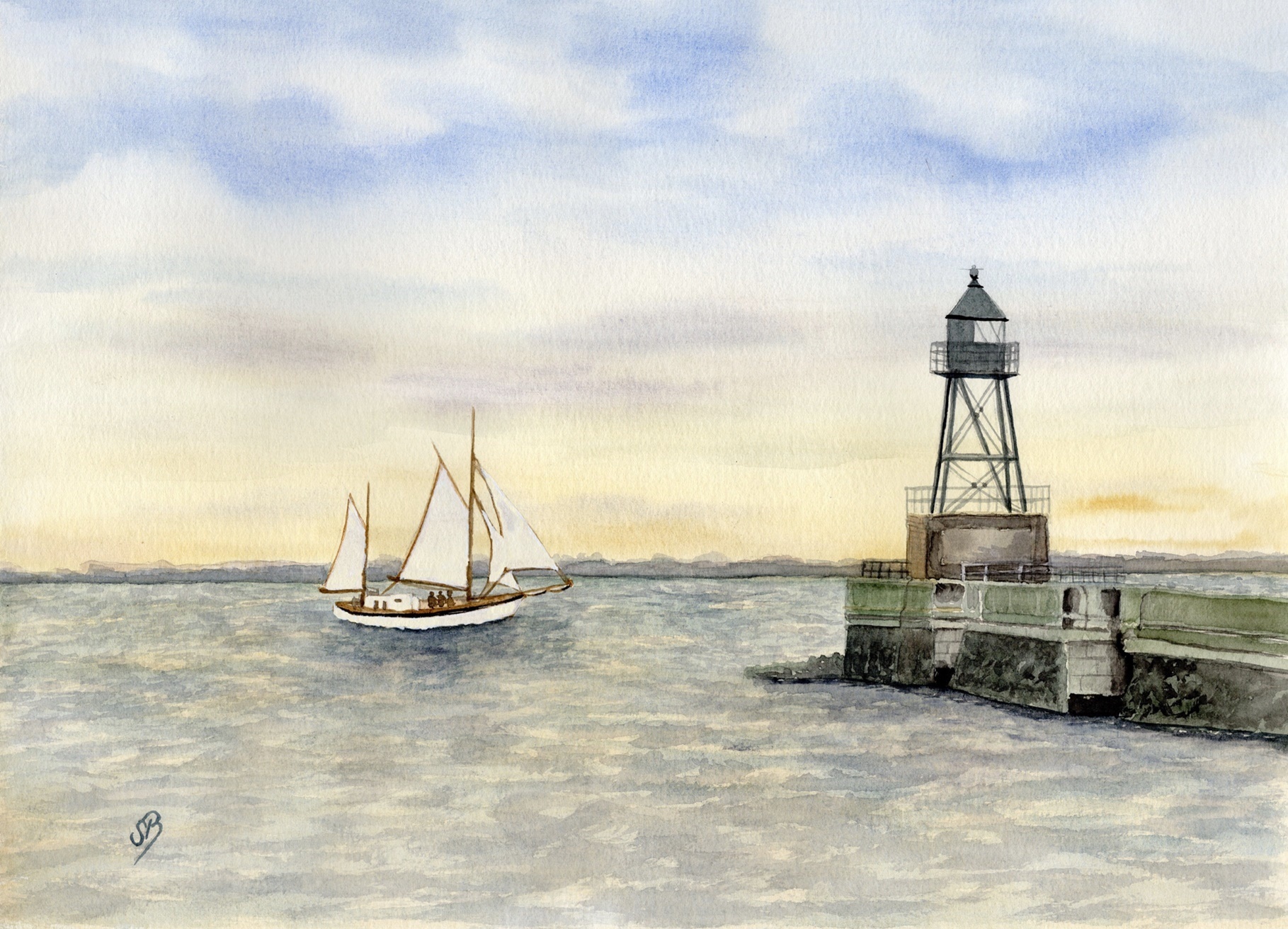 WHV3 - Molenfeuer mit Segelschiff