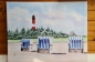 Preview: Leinwand 80 x 60 cm Keilrahmen Canvas-Leinen - Leuchtturm Hörnum mit Strandkorb - Sylt 20 Ausstellungsstück