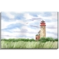 Preview: Leinwand 30 x 20 cm Keilrahmen Canvas-Leinen Aquarell Maritim Kunst Druck Kunstdruck Ostsee Leuchtturm Kap Arkona