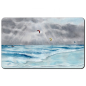 Preview: Frühstücksbrettchen Brettchen Aquarell Maritim Kunst Druck Wellenr Dänemark Nordsee  Sylt Meer Strand - Kitesurfer  Kitesurfen