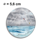 Preview: Fridge magnet with bottle opener  Watercolor Maritime Art Print Waves Denmark North Sea Sylt Sea Beach - Kitesurfer Kitesurfing
