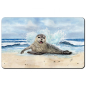 Preview: Frühstücksbrettchen Brettchen Aquarell Maritim Kunst Druck Kunstdruck Seehund Welle Wellen Robbe Heuler Kegelrobbe Dänemark Nordsee Ostsee