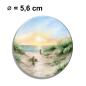 Preview: Kühlschrankmagnet m. Flaschenöffner Aquarell Maritim Kunst Druck Kunstdruck Dänemark Nordsee Ostsee Düne Meer Möwe Strand