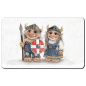 Preview: Breakfast Board  watercolor art print Denmark Danmark Scandinavia - Viking Pair of Trolls Troll - AL8-DK