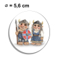 Preview: Fridge magnet with bottle opener watercolor art print  Scandinavia - Viking Pair of Trolls Troll - AL8-NO