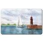 Preview: Frühstücksbrettchen Brettchen Aquarell Kunst Druck Kunstdruck Bremerhaven Leuchtturm Nordmole Mole - BHV3