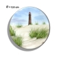 Preview: Kühlschrankmagnet m. Flaschenöffner Aquarell Maritim Kunst Druck Kunstdruck Nordsee Insel Borkum Neuer Leuchtturm Strand Meer Dünen