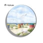 Preview: Kühlschrankmagnet m. Flaschenöffner Aquarell Maritim Kunst Druck Kunstdruck Nordsee Insel Borkum Strandzelt Zelt Strandkorb Strand Meer Dünen