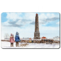 Preview: Frühstücksbrettchen Brettchen Aquarell Maritim Kunst Druck Kunstdruck Nordsee Insel Borkum Neuer Leuchtturm Strand Meer Dünen