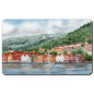 Preview: Frühstücksbrettchen Brettchen Aquarell Kunst Druck Kunstdruck Norwegen Norge Norway Bergen Bryggen - NO8