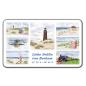 Preview: Frühstücksbrettchen Brettchen  Aquarell Maritim Kunst Druck Kunstdruck Nordsee Strandkorb Leuchtturm Insel Borkum Meer Strand Dünen