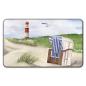 Preview: Frühstücksbrettchen Brettchen  Aquarell Maritim Kunst Druck Kunstdruck Nordsee Strandkorb Leuchtturm Insel Borkum Meer Strand Dünen