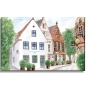 Preview: Leinwand 30 x 20 cm Keilrahmen Canvas-Leinen Aquarell Maritim Kunst Druck Kunstdruck Bremen Bremer Schnoor Gasse Nordsee Souvenir Souvenirs