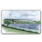 Preview: Frühstücksbrettchen Brettchen Aquarell Maritim Kunst Druck Kunstdruck Werder Bremen Bremer Weserstation Fußball Stadion