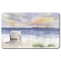 Preview: Frühstücksbrettchen Brettchen Aquarell Maritim Kunst Druck Kunstdruck Nordsee Cuxhaven Duhnen Strandkorb Strand Meer Sonnenuntergang