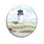 Preview: Kühlschrankmagnet m. Flaschenöffner Aquarell Maritim Kunst Druck Kunstdruck Nordsee Cuxhaven Leuchtturm Dicke Berta Schafe