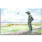 Preview: Leinwand 30 x 20 cm Keilrahmen Canvas-Leinen Aquarell Maritim Kunst Druck Kunstdruck Nordsee Cuxhaven Sahlenburg Wattenkieker