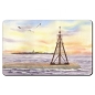 Preview: Frühstücksbrettchen Brettchen Aquarell Maritim Kunst Druck Kunstdruck Nordsee Cuxhaven Insel Neuwerk Möwe Watt Meer Bake