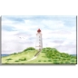 Preview: Leinwand 30 x 20 cm Keilrahmen Canvas-Leinen Aquarell Maritim Kunst Druck Kunstdruck Ostsee Leuchtturm Dornbusch Hiddensee Rügen