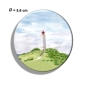 Preview: Kühlschrankmagnet m. Flaschenöffner Aquarell Maritim Kunst Druck Kunstdruck Ostsee Leuchtturm Dornbusch Hiddensee Rügen