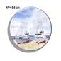 Preview: Fridge magnet with bottle opener  Two fishing boats on the beach Watercolor Maritime Art Print North Sea dunes beach denmark seagull