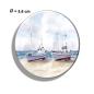 Preview: Fridge magnet with bottle opener  DK09 - Two fishing boats on land Watercolor Maritime Art Print North Sea dunes beach denmark seagull