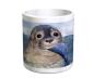 Preview: Tasse Becher Kaffeebecher  Aquarell Maritim Kunst Druck Kunstdruck Seehund mit Fisch Robbe Heuler Kegelrobbe Dänemark Nordsee Ostsee