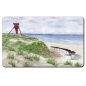 Preview: Frühstücksbrettchen Brettchen Folienmagnet Aquarell Maritim Kunst Druck Kunstdruck Dänemark Nordsee Blokhus Bake Strand