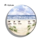 Preview: Kühlschrankmagnet m. Flaschenöffner Aquarell Maritim Kunst Druck Kunstdruck Dänemark Nordsee Blokhus Strand Strandhäuser Badehäuser Dünen