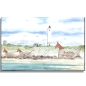 Preview: Stretcher frame canvas 30 x 20 cm linen Watercolor Maritime Art Print Art Print North Sea Denmark Danmark Blåvand Blavand  dunes lighthouse