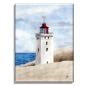 Preview: Leinwand 30 x 20 cm Keilrahmen Canvas-Leinen Aquarell Maritim Kunst Druck Kunstdruck Nordsee Dänemark Danmark Leuchtturm Rubjerg Knude Düne Blokhus Lokken Sonnenuntergang