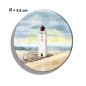 Preview: Fridge magnet with bottle opener  watercolor maritime art print North Sea Denmark Danmark lighthouse Rubjerg Knude dune Blokhus Lokken Sunset