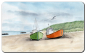 Preview: Frühstücksbrettchen Brettchen Zwei Fischerboote am Strand Lønstrup - DK72