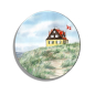 Preview: Fridge magnet with bottle opener  Watercolor Maritime Art Print Art Print North Sea Denmark Danmark Stagen House by the Sea