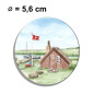 Preview: Fridge magnet with bottle opener watercolor maritime art print art print  Denmark Danmark - Nymindegab Fisherman's House - DK86