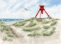 Preview: Postcard DIN-A6 Warercolor Maritime Art Print North Sea Blokhus Sea Mark dunes beach denmark