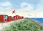 Preview: Postcard DIN-A6 Watercolor Maritime Art Print Art Print North Sea Denmark Danmark Skagen Skurbyen - DK94