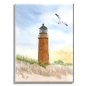 Preview: Leinwand 30 x 20 cm Keilrahmen Canvas-Leinen Folienmagnet Aquarell Maritim Kunst Druck Kunstdruck Ostsee Leuchtturm Darßer Ort Darß Zingst Strand Meer