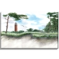 Preview: Leinwand 30 x 20 cm Keilrahmen Canvas-Leinen  Aquarell Maritim Kunst Druck Kunstdruck Ostsee Leuchtturm Darßer Ort Darß Zingst Strand Meer