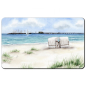 Preview: Frühstücksbrettchen Brettchen Folienmagnet Aquarell Maritim Kunst Druck Kunstdruck Ostsee - Prerow - Seebrücke  Strandkorb