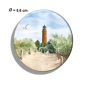 Preview: Kühlschrankmagnet m. Flaschenöffner Folienmagnet Aquarell Maritim Kunst Druck Kunstdruck Ostsee Leuchtturm Darßer Ort Darß Zingst Strand Meer