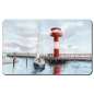 Preview: Frühstücksbrettchen Brettchen Aquarell Maritim Kunst Druck Kunstdruck Ostsee - Leuchtturm Eckernförde - EKF1 Schleimünde Schlei Kappeln