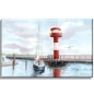 Preview: Leinwand 30 x 20 cm Keilrahmen Canvas-Leinen Aquarell Maritim Kunst Druck Kunstdruck Ostsee - Leuchtturm Eckernförde - EKF1 Schleimünde Schlei Kappeln