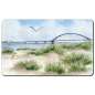 Preview: Frühstücksbrettchen Brettchen  Aquarell Maritim Kunst Druck Kunstdruck Ostsee Heiligenhafen Insel Fehmarn Strand Meer Dünen Fehmarn - Fahmarnsundbrücke  - FEH2