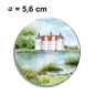Preview: Fridge magnet with bottle opener Watercolor Maritime Art Print Baltic Sea - Glücksburg Castle, Flensburg